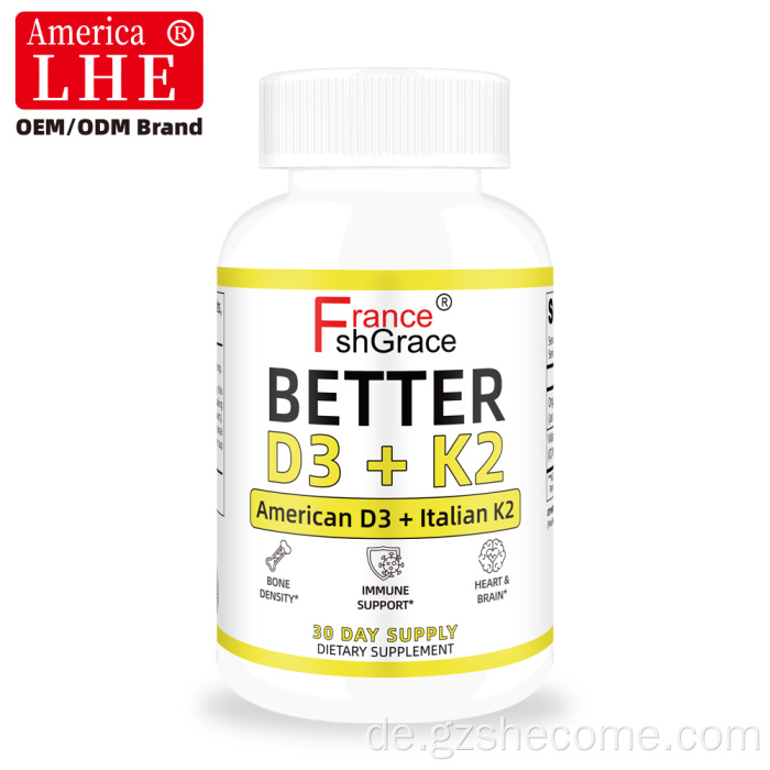 Shecome Vitamin D3 K2 Softgels Knochenimmununterstützung